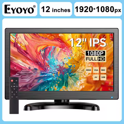 EYOYO CCTV Monitor 12 Inch Small Computer Monitors 1920x1080P LED Display With HDMI VGA AV BNC USB P