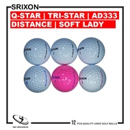 SRIXON Q STAR, TRI STAR, AD333, DISTANCE, SOFT LADY12pcs used golf ball
