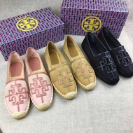 Hot Sale tory burch Lady‘s Ines double T logo trim flat bottom fisherman shoes women's shoes