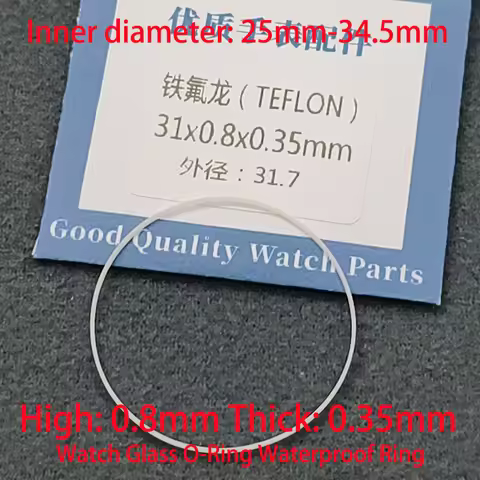 O-Ring Waterproof Gasket Dia 25mm-34mm Waterproof Ring High 0.8MM Thick 0.35MM Watch Glass O-Ring Wa