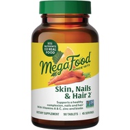 MegaFood Skin, Nails & Hair 2 - Vitamins For Women & Men - Biotin, Vitamin A, Vitamin C, Zinc, Vitam