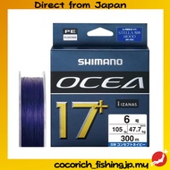 SHIMANO Ocea 17+ PE Braided Fishing Line LD-A71Y, Size 6 (105lb/47.7kg), 300m, SW Navy  【Direct from