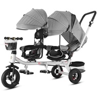 Shanghai Permanent Baby Tricycle Children's Double Bicycle Twin Stroller1-7Years Old