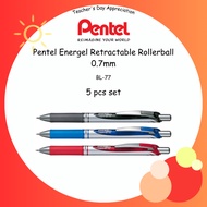 Pentel Energel Retractable Rollerball 0.7mm 5 Pcs Set (BL-77)