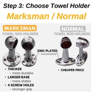[Xhome] MARKSMAN Thick Towel Rod Holder, Besi Gantung Tuala