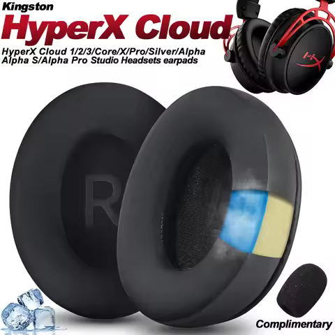 Replacement Foam Ear Pads for HyperX Cloud 123 Alpha, II,III,Stinger,Silver,Core,X,S,Pro Headphones 