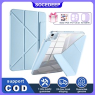 SOCEDEEP for iPad 11 A16 10 9 8 7 10.2 Air 7 6 5 4 3 Pro 11 12.9 13 mini 7 6 Y-Folding Acrylic Case 