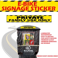E-BIKE STICKER SIGNAGE / E BIKE SIGNANGE STICKER / CAR SIGNAGE STICKER / STICKER