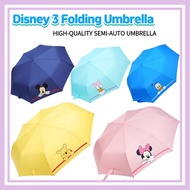 Disney Friends 3 Folding Umbrella set/semi automatic umbrella/Winnie the Pooh Umbrella/ Mickey Umbre