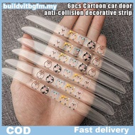 BL 6pcs Cute Cartoon Car Door Anti-collision Strip, Rearview Mirror Anti-scratch Car Body Decoration