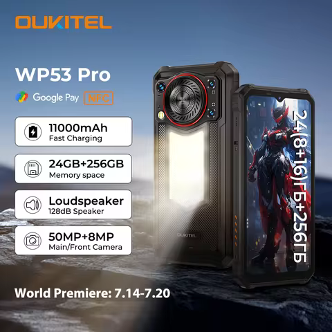 【World premiere】OUKITEL WP53 PRO Rugged Phone, 24GB+256GB, 11000mAh, Android15, Smartphone, 6.52", N
