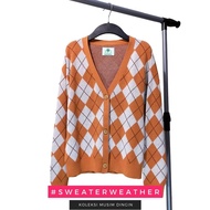Amara Ladies Tiger Argyle Cardigan | Women's Sweater