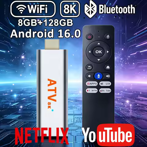Q15 Android 16 TV Stick H313 Max Memory 256GB Voice Remote Support 2.4G 5G Wifi BT5.4 Quad Core Home