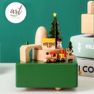 [FREESHIP]-Hộp Nhạc Gỗ Đoàn Tàu Qua Rừng Thông 04 Music Box- Art Housse Gift Shop