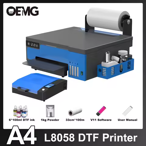 L8058 DTF Printer For Epson XP600 Printhead Direct to Film Transfer Machine For Dark/Light T-Shirts 