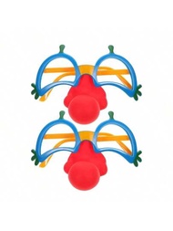 2入組有趣小丑鼻眼鏡,可用於偽裝,攝影道具,角色扮演,派對服裝,萬聖節裝飾配件