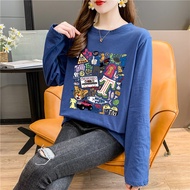 [TSHIRTWOMEN] Baju T Shirt Perempuan Lengan Panjang T-shirt Plus Size Long Sleeve  Blouse Clothes