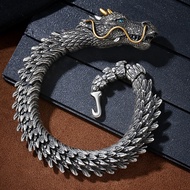 Dragon Bracelet V3 / Men's Silver Dragon Chain Bracelet / Dragon Head Chain Bracelet / Men's Dragon 