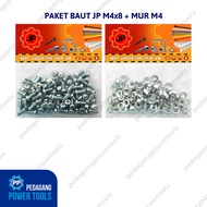PACKAGE 2 SETS OF 4x8 BOLT NUT JP M 4 x 8 MM M4 NUT SCREW BOLT AND NUT SET CONTENTS 100 PCS