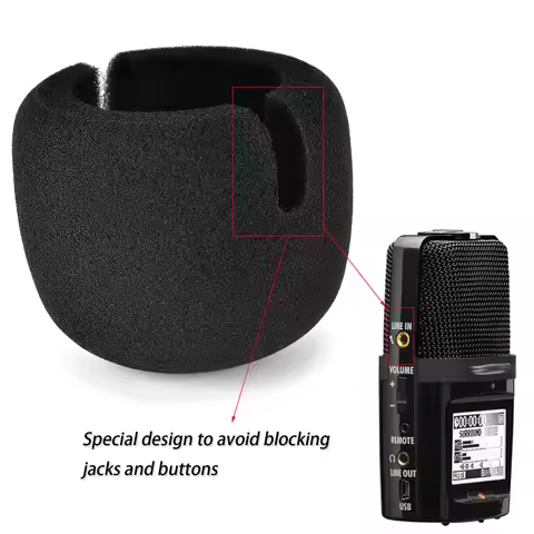 For ZOOM H2N Microphone Windshield Sponge Cover Black Mic Dust Cover Micro-Phone Accessory