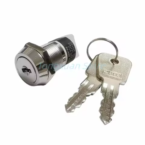 1pc 19mm Metal 4Pin ON-OFF 2 Positions DPST A Series Electronic Power Lock Key Switch 2NO 2NC 4A 125