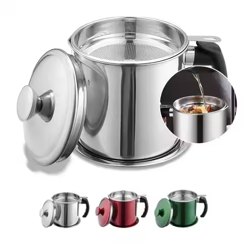 1.4L Stainless Steel Oil Can Container,Frying Bacon Fat Oil Storage Container,Rust-Proof Kitchen Oil