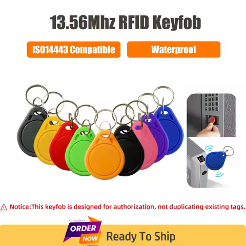 5P 13.56Mhz Mi-fare Keyfob High Frequency MF Keytag Proximity Card S50 Classic 1K Smart Tag NFC RFID