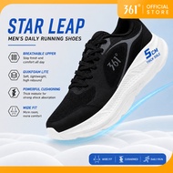 361 Degree Star Leap Men's Thick-soled Sports Shoes Leather Mesh Splicing Breathable Cushioning Runn