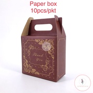 10pcs "THANK YOU" Foldable Craft Paper box / Kotak Cenderahati Perkahwinan / Door Gift / Goodies Box / Wedding &amp; Event