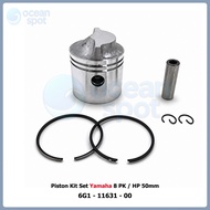 MESIN Yamaha 8HP Piston Kit Set 8 PK 50mm OEM 6G1-11631-00 Complete Yamaha 2T Outboard Engine Piston
