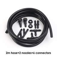 9pcs 2M Car Wiper Spray Hose Set T Y I Type Water Tube Joint Wiper Spray Nozzle Sambungan Paip Sembu
