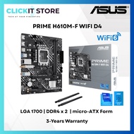 ASUS PRIME H610M-F WIFI D4 Motherboard | LGA 1700 | DDR4 x 2 | WIFI 6 | Intel® H610 micro-ATX Form