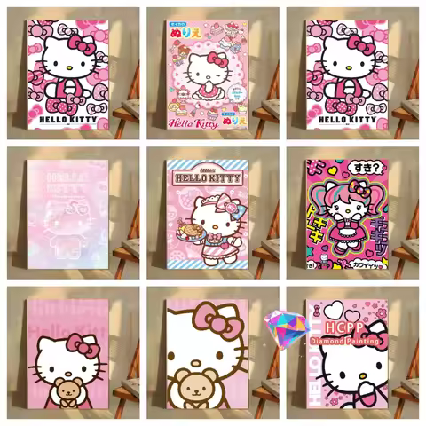 Hello Kitty Classic Vintage Kawaii Diamond Painting Kit Square Round Diamond 5D DIY Mosaic Handmade 