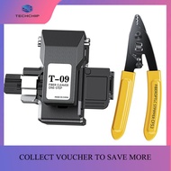 T-09 One-Step Fully Automatic Fiber Optic Cleaver+Pliers Optical Fiber Fusion Splicer Cutter Cold Cu