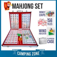 156 Acrylic Tiles Mahjong Set with Aluminium Case Money Chips Wind Indicator 4Players 3Players Chine