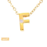 Happy Jewelry F-Shaped Letter Pendant With A Single Diamond Small And Cute Real Genuine Gold Case 37