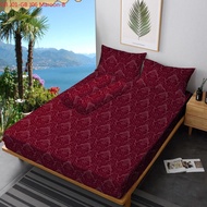 EMB0S MAROON MOTIF BEDSHEET, THICK, FADE-RESISTANT! 200