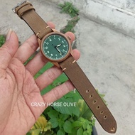 100% Genuine Cowhide Leather Watch Strap, Crazy Horse Double Layer, Genuine Leather Watch Strap 100%