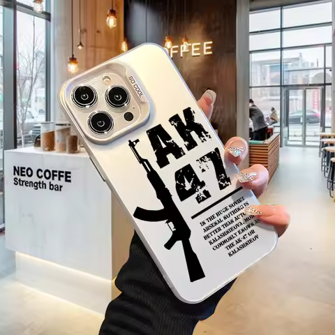 Gun AK47 Phone Case for iPhone 17 AIR 16 15 14 13 Pro 12 11 Pro Xs X XR Max Laser Hard PC+TPU Cases 