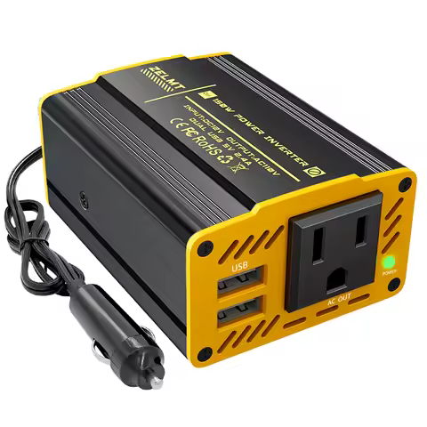 150W Car Power Inverter DC 12V to 110V AC Dual USB Ports 4.8A (USB C Adaptors Included) Charger for 