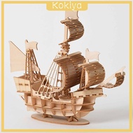 [Kokiya] Puzzle Toy Wooden 3D Sailboat Puzzle Imagination Matching Shape Toy Puzzle Puzzle Handcrafts for Garden Birthday Study
