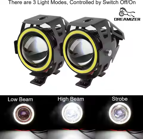 2PCS Motorcycle Headlight Led U7 LED Headlights Fog Lights Spotlight DRL Universal Motorcycle Lights
