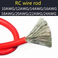 1 meters /los High quality silicone wire 12 14 16 18  22 24 AWG 1m red ro 1m Blue color Heatproof So