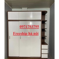 Tủ quần áo gỗ công nghiệp cửa lùa lõi xanh 2mx2m5