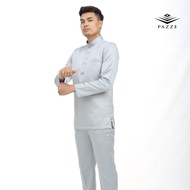 PREMIUM SILVER GREY SATIN BAJU MELAYU SLIMFIT | READY STOCK | BAJU LELAKI
