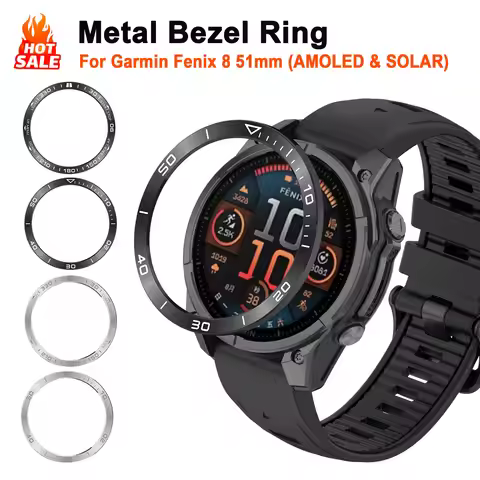Metal Bezel Ring for Garmin Fenix 8 AMOLED 51MM 47MM Smart Watch Bumper for Fenix 8 SOLAR 51MM Shell