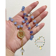 Blue Czech prayer beads - 33