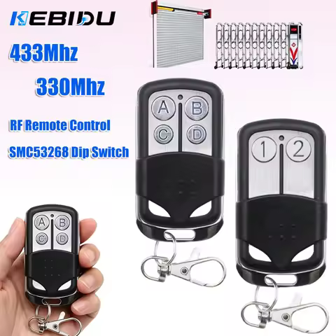 KEBIDU Universal Remote Control 433MHz 330MHz 4CH 2CH RF Wireless Remote Control 8 Dip Switch Duplic