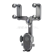 SEAMETAL Car Phone Holder 360 Rotatable and Retractable Rearview Mirror CellPhone Mount GPS CP Stand