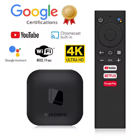 HAKOMiNi Android TV Box Genuine Google Certificate Android TV OS Amlogic S905Y2 5G WIFI 4K Support G